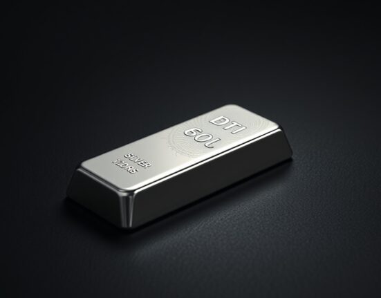 Silver price forecast analysis with silver bullion representing XAG/USD market trends.