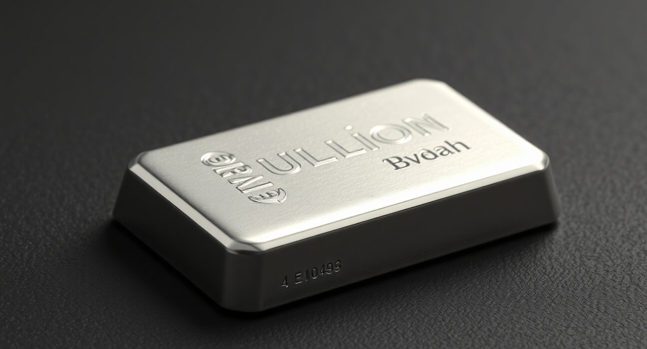 Silver bullion bar representing the XAG/USD price forecast amid US-Iran geopolitical tensions.