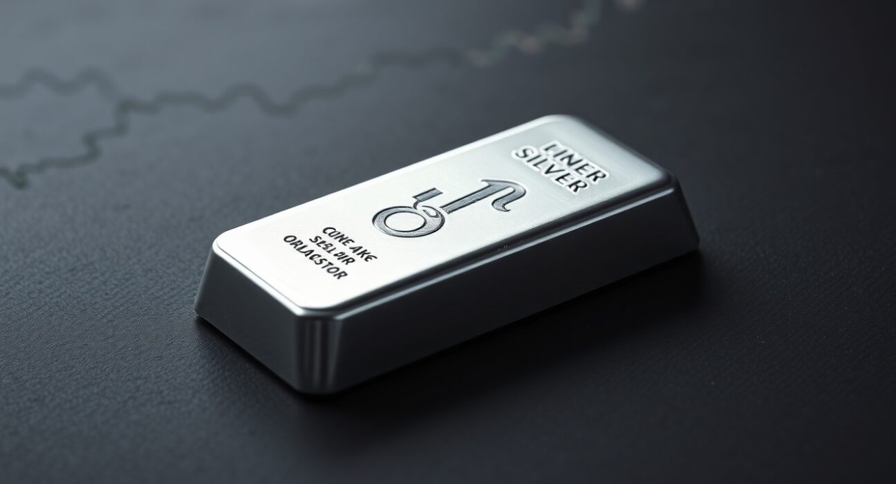 Silver price forecast analysis with silver bullion representing XAG/USD market movements.