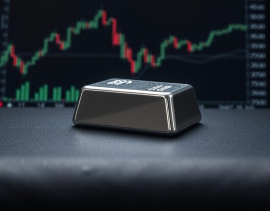 Silver price forecast analysis with silver bullion representing XAG/USD market movement.