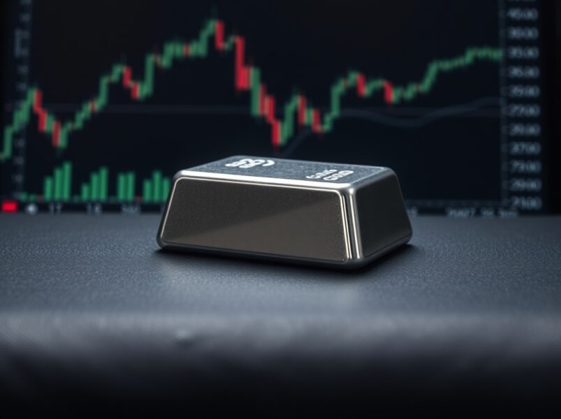 Silver price forecast analysis with silver bullion representing XAG/USD market movement.