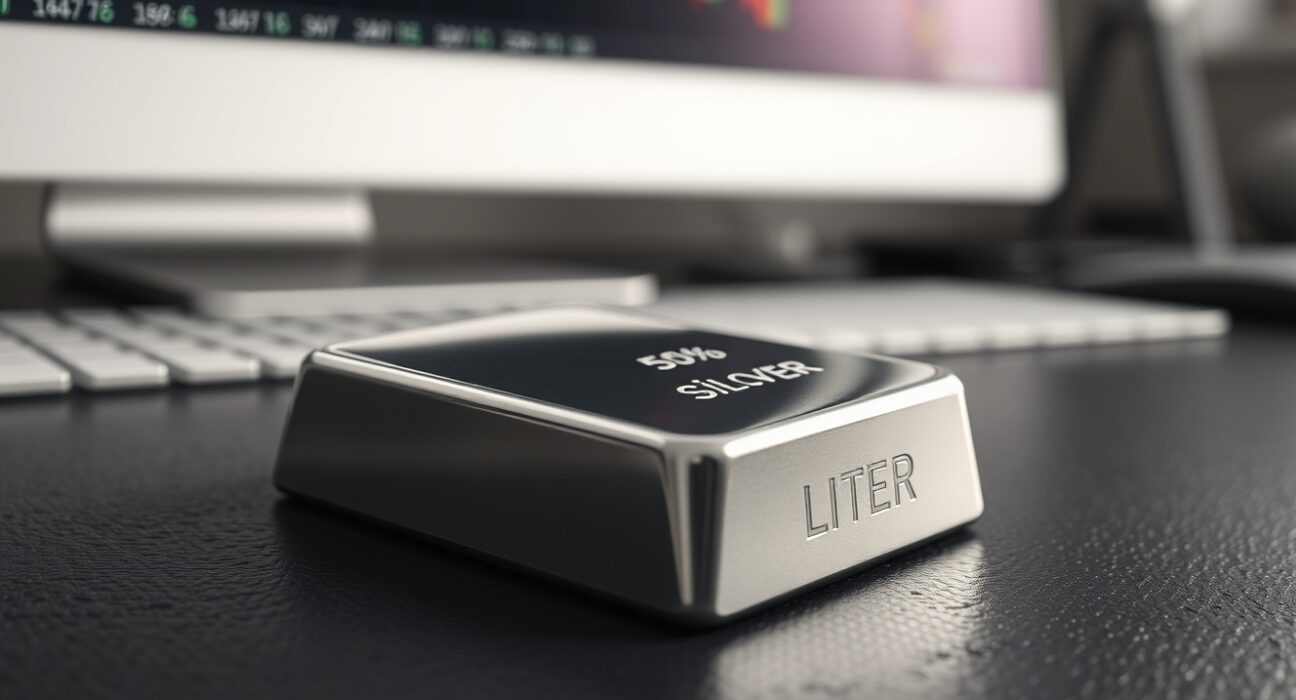 Silver price forecast analysis with bullion bar representing XAG/USD surge amid geopolitical risk.