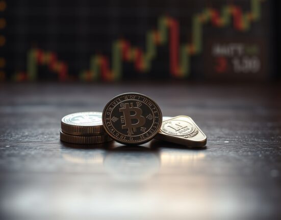 Silver bullion coins and bars on a dark surface with soft spotlight, representing precious metals market analysis.