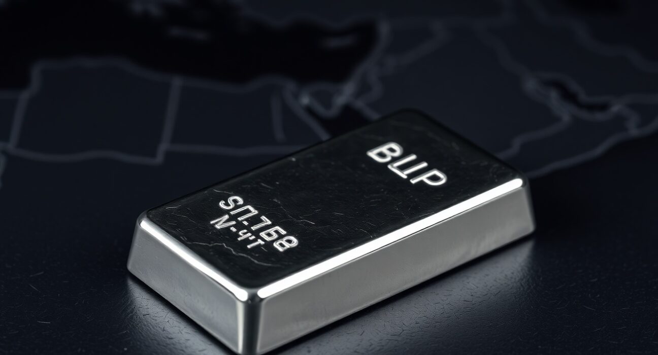 Silver bullion bar representing paused price recovery amid fading US-Iran ceasefire hopes.