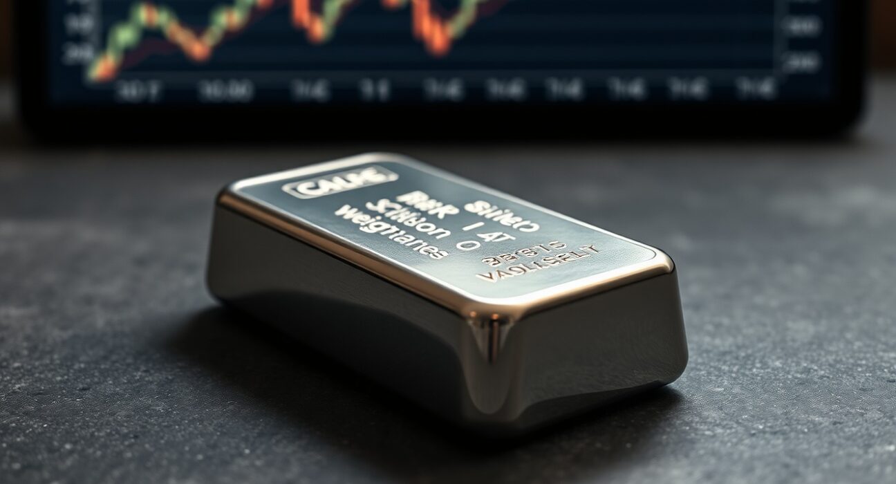 Silver bullion bar representing the rally in silver price amid geopolitical and economic shifts.