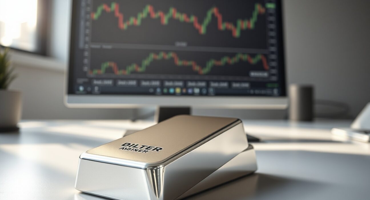 Silver bullion bar representing today's falling silver price and market analysis