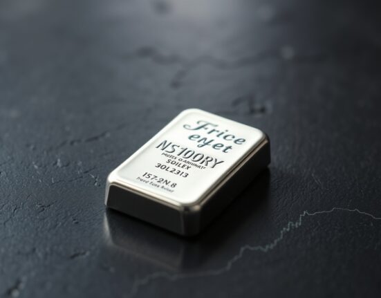 Silver bullion bar representing the rising silver price today in financial markets.