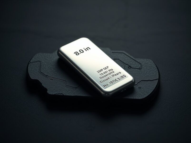 Silver bullion bar representing stable silver price data from Bitcoin World in March 2025.