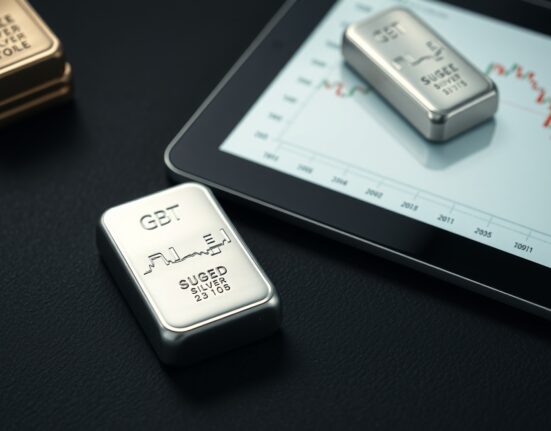 Silver bullion bar and financial chart showing stable silver price today according to market data.