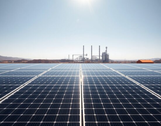 Solar panels under a clear sky, representing the solar industry's silver demand