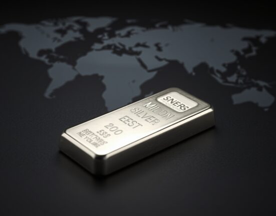 Silver bullion bar representing market stabilization amid Iran geopolitical news.