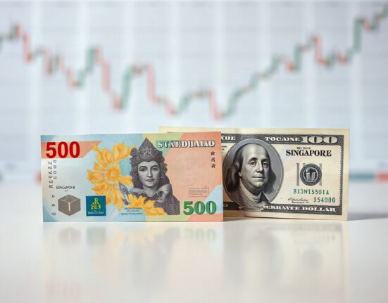 Singapore Dollar and US Dollar banknotes side by side, symbolizing currency exchange rate analysis.