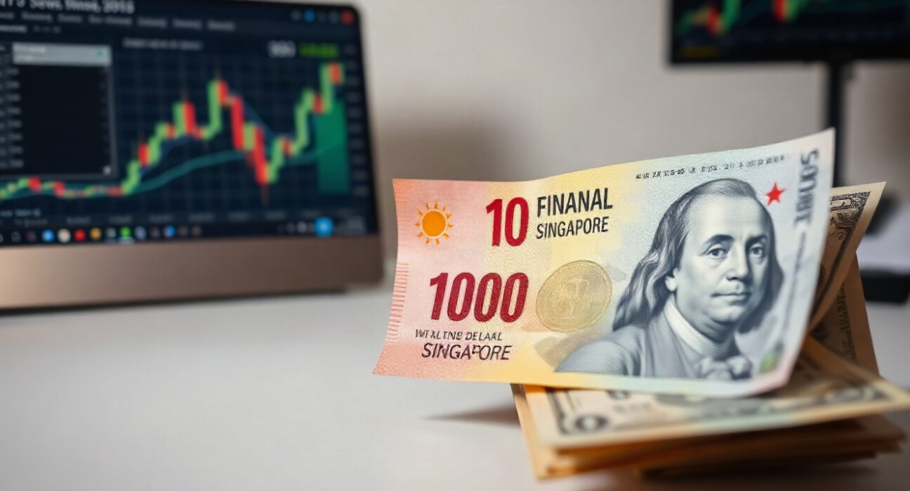 Singapore dollar and US dollar banknotes side by side, symbolizing the currency pair analysis