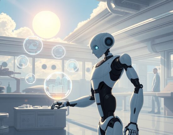 Skild AI robotics software enabling a versatile robot to learn and adapt in a research environment.