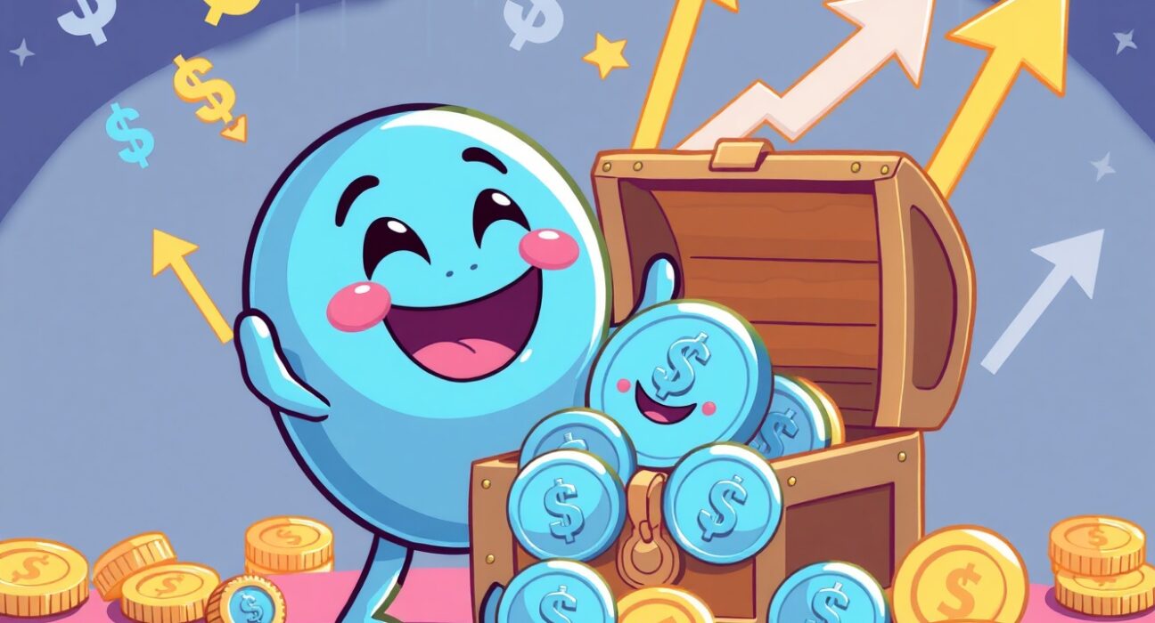 Sky token buyback illustration showing cryptocurrency tokens being collected strategically