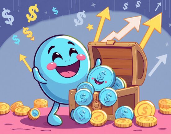 Sky token buyback illustration showing cryptocurrency tokens being collected strategically