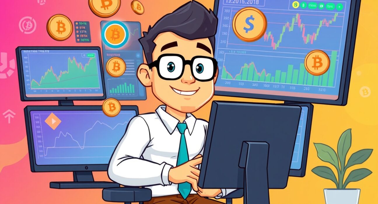 A successful smart trader monitoring large cryptocurrency long positions in Bitcoin, Ethereum, and Solana, reflecting strategic market insights.
