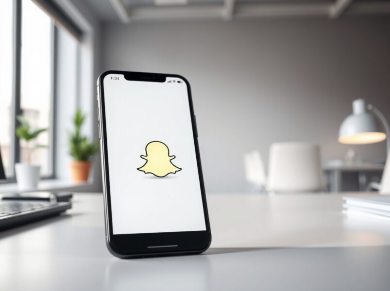Snapchat app on a smartphone with an AI search icon fading out, representing the end of the Perplexity partnership