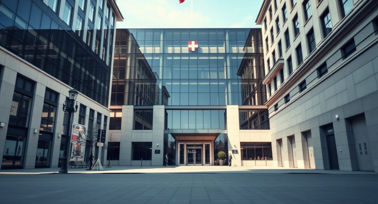 Swiss National Bank headquarters representing monetary policy decisions affecting the Swiss franc