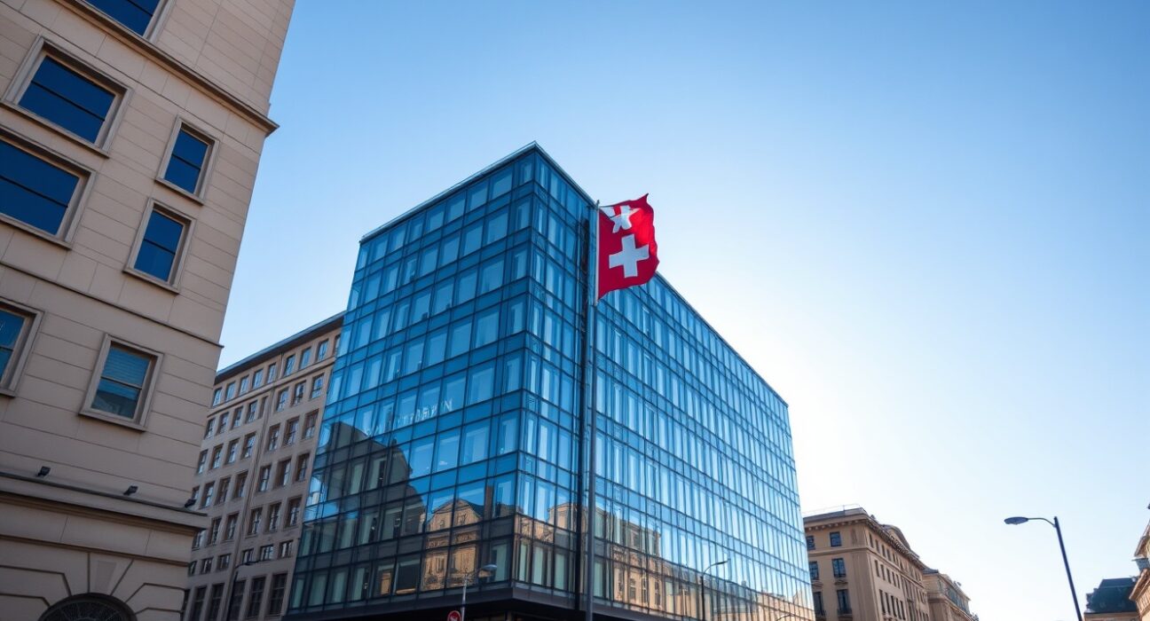 Swiss National Bank headquarters building representing SNB's monetary policy and FX intervention strategy