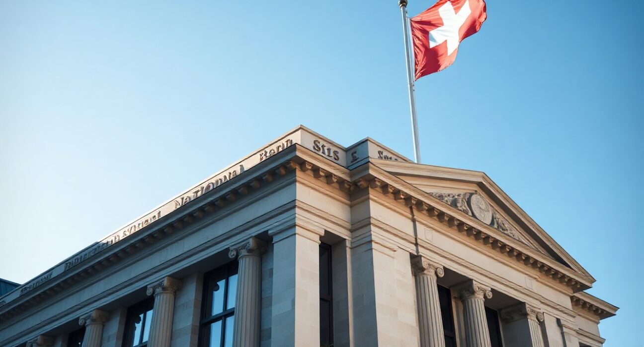 Swiss National Bank headquarters in Bern on a sunny day