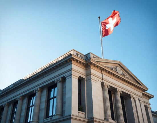 Swiss National Bank headquarters in Bern on a sunny day