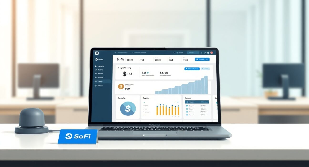 SoFi's new corporate banking platform with integrated cryptocurrency management interface