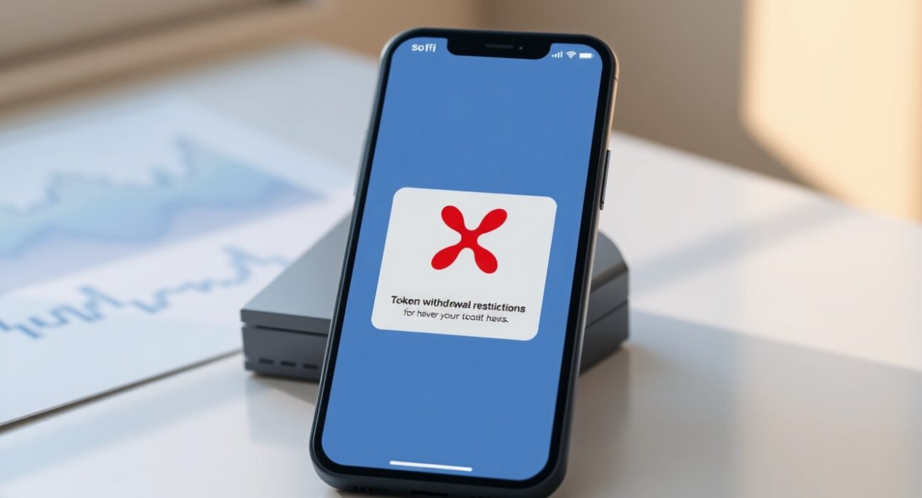 SoFi mobile app showing XRP withdrawal restrictions causing user frustration in cryptocurrency management