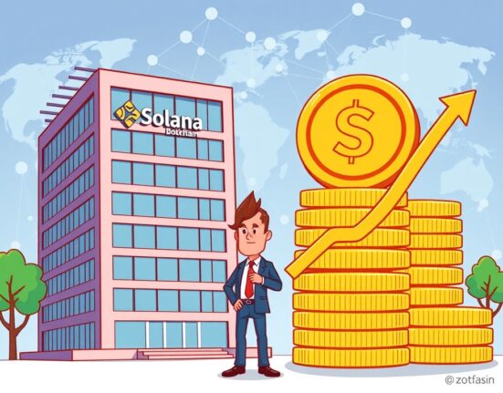 A European company's SOL Treasury confidently expands its Solana holdings, symbolizing growing corporate crypto adoption.