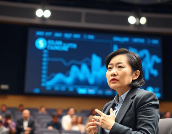 Solana Foundation President Lily Liu discusses the future of blockchain gaming at a tech conference.