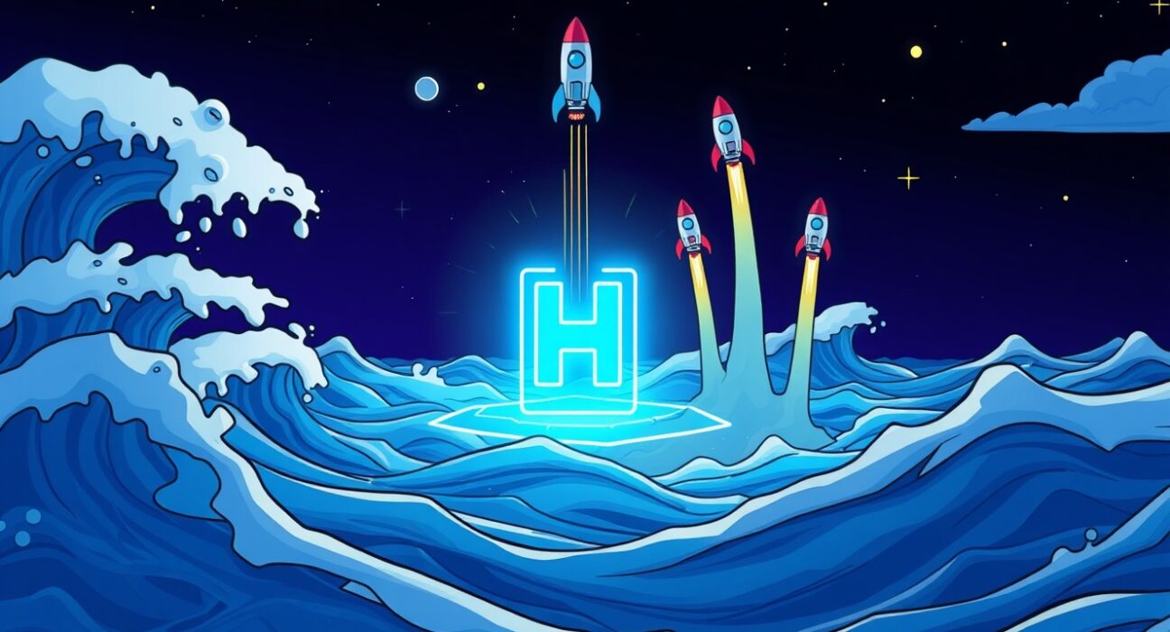 A cartoon illustration showing the exciting launch of the WET token by Solana DEX HumidiFi, symbolizing growth and innovation in DeFi.