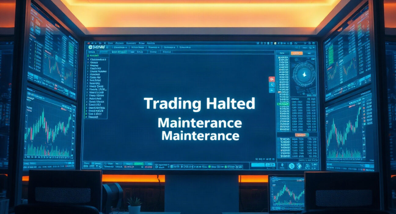 Solana DEX WET trading halted on screen in a high-tech environment