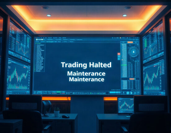 Solana DEX WET trading halted on screen in a high-tech environment