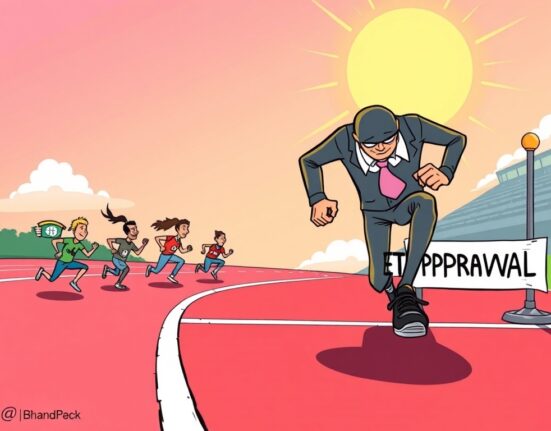 Early Solana ETF filers are depicted gaining a crucial lead over a larger competitor in the race for SEC approval.