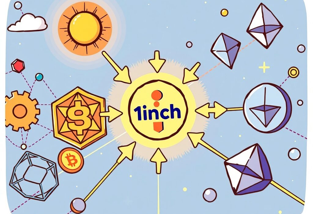 A vibrant cartoon illustrating the seamless connection for Solana EVM swaps, symbolizing direct cross-chain trading without bridges.