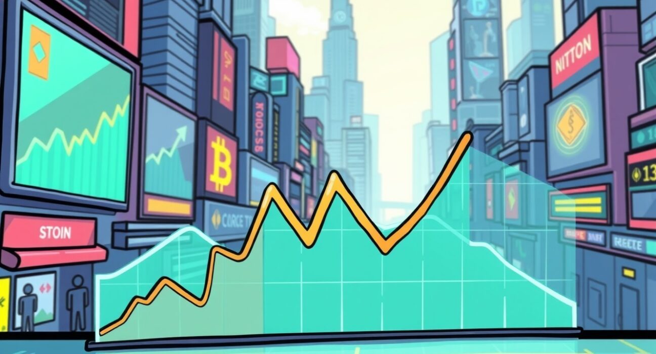 A visual representation of Solana's fee share dramatically declining on a chart, indicating market shifts in the crypto space.