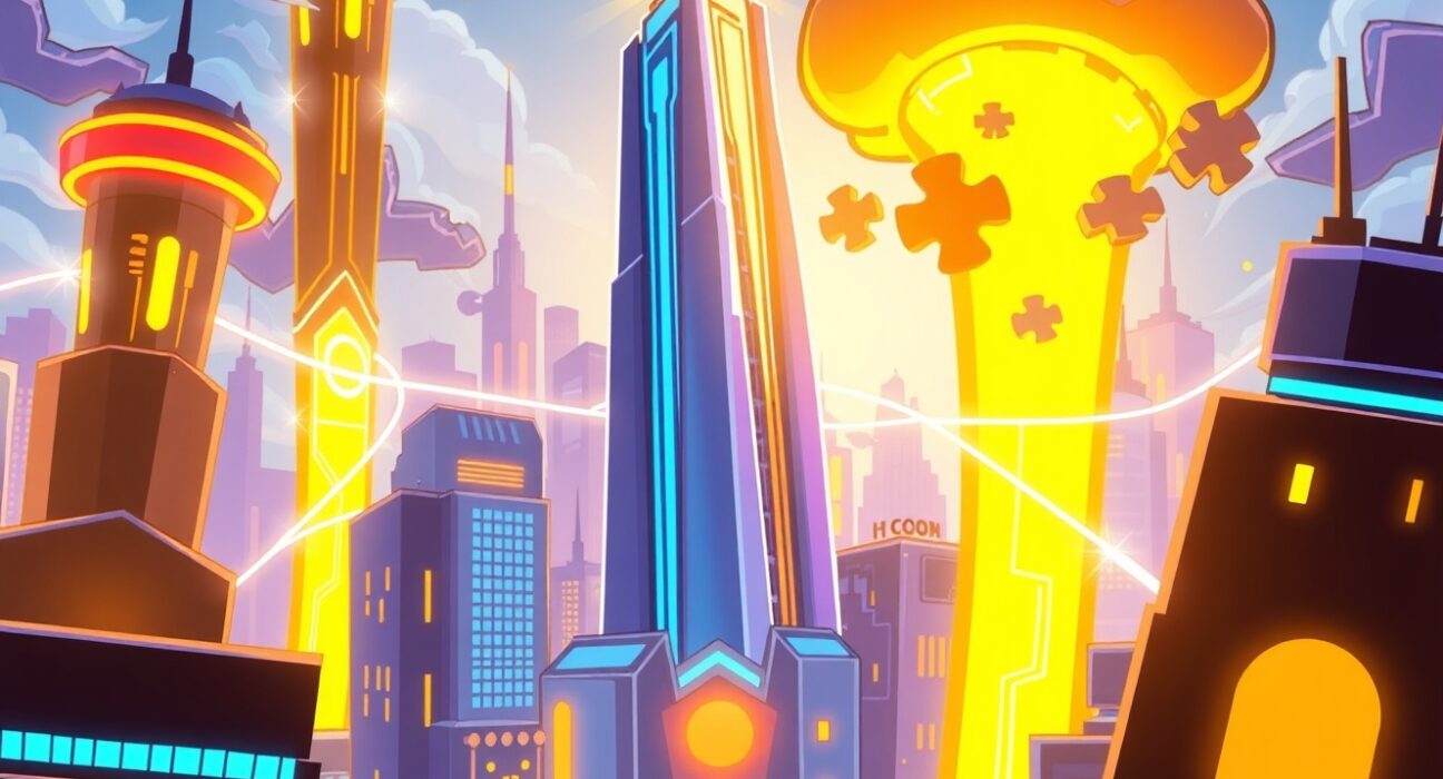 Solana announcement teaser showing blockchain network with glowing connections and mysterious puzzle elements