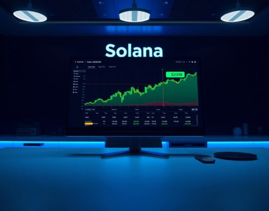 Trading dashboard showing Solana perpetual futures volume surging past $20 billion