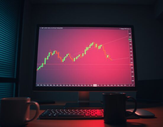 Solana price chart showing a triangle pattern on a trading screen