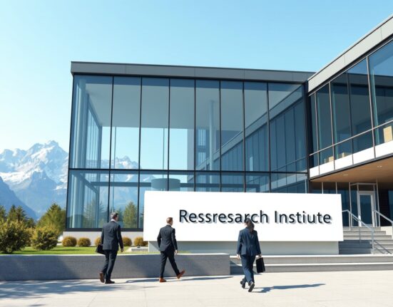 Solana Research Institute building in Switzerland under clear daylight, symbolizing blockchain expansion into European institutional finance.