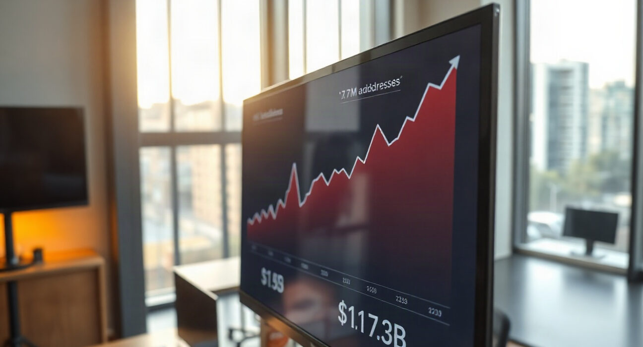 Dashboard showing Solana stablecoin metrics with 1.7 million active addresses and $16.3 billion in circulation.