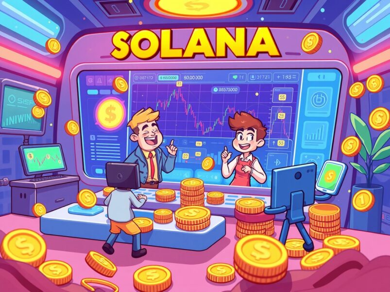 Solana trading protocol illustration showing decentralized finance innovation and blockchain technology advancement