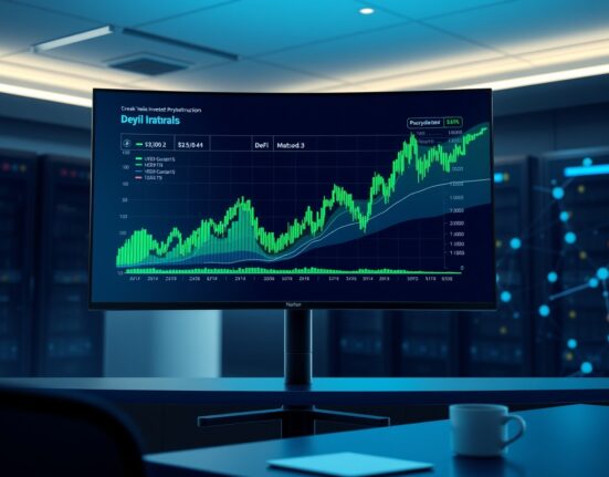 Solana yield protocol Exponent funding round with Multicoin Capital investment displayed on trading screen