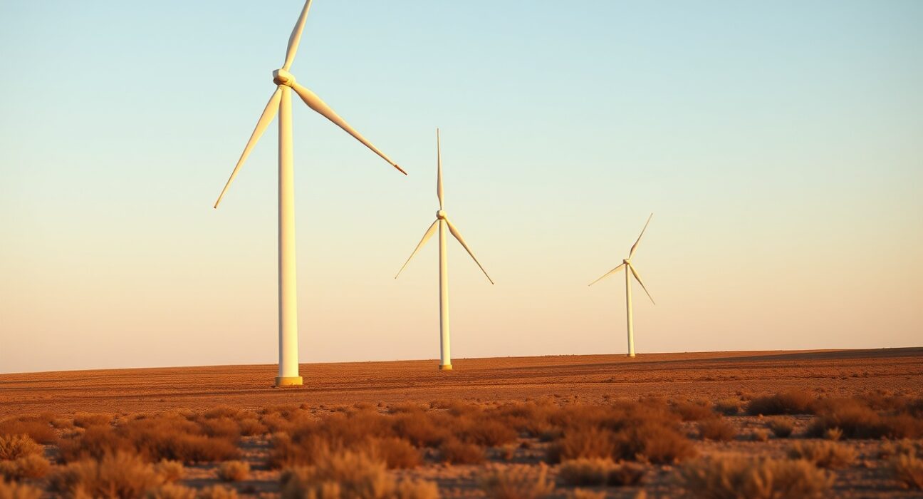 Soluna Holdings' newly acquired Briscoe Wind Farm in Texas powering renewable Bitcoin mining and AI data centers.