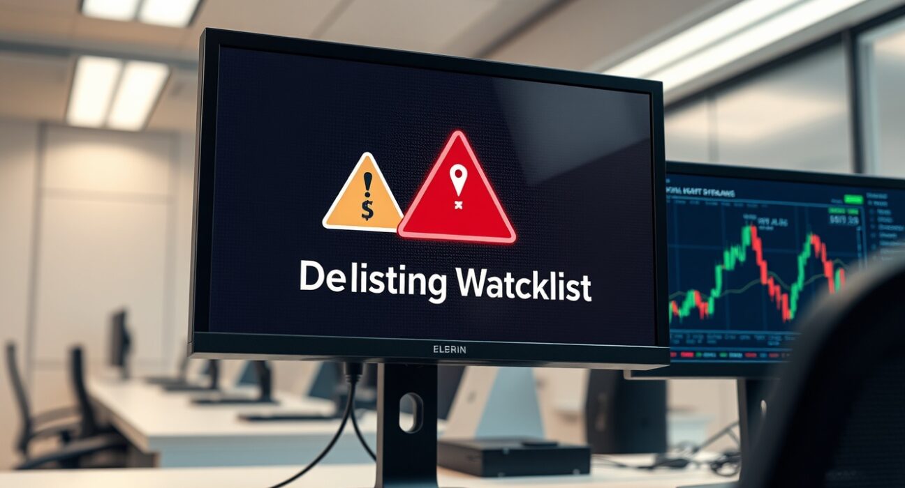SOLV delisting warning on exchange monitor showing security alert for cryptocurrency.