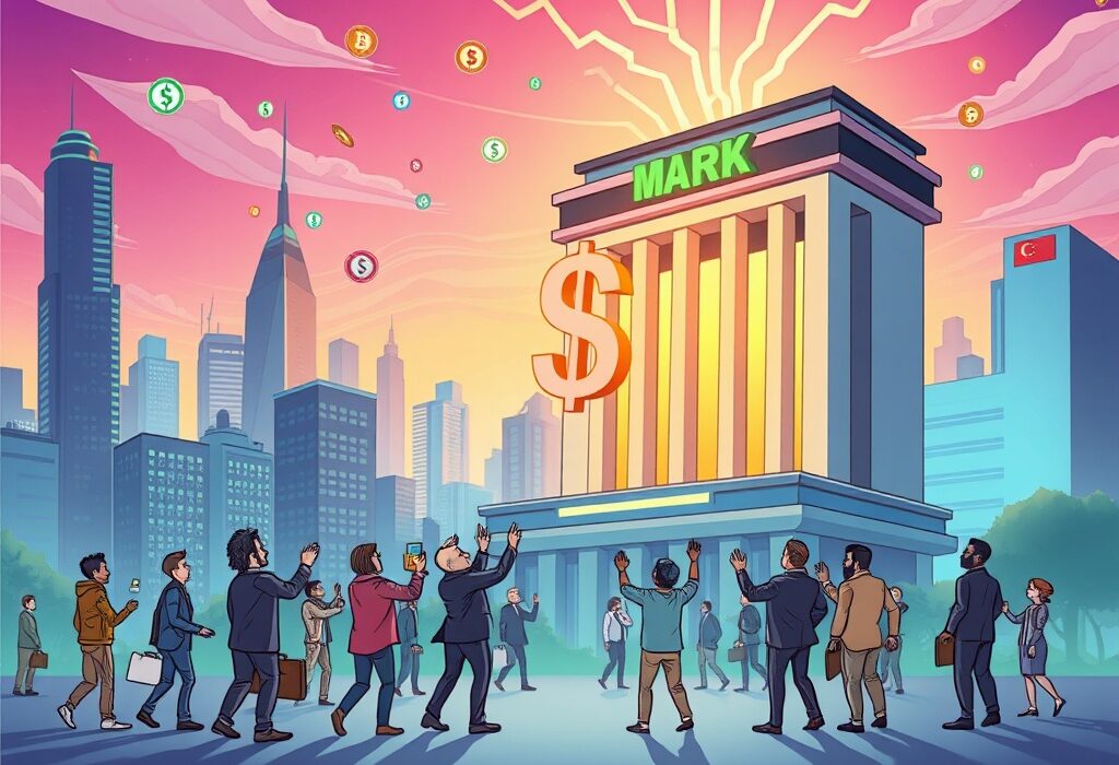 A vibrant cartoon illustrating Sonic Labs' U.S. expansion into regulated financial markets, symbolizing compliant access for investors.