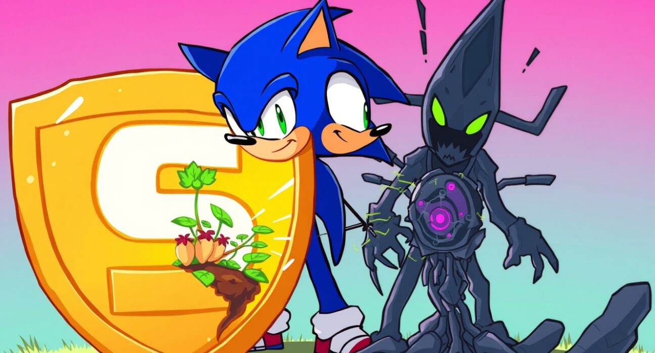 A digital shield representing the Sonic security mechanism protecting a decentralized exchange from a potential exploit.