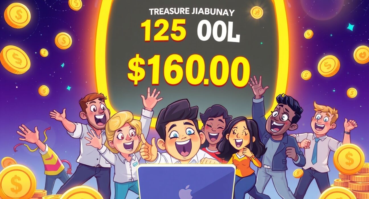 Cartoon illustration of diverse participants celebrating rewards from the SonicSVM marketing campaign, highlighting the excitement of earning prizes.