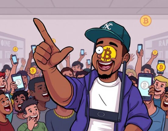 A cartoon rapper promoting a digital token, illustrating the trend of Soulja Boy crypto promotion and influencer impact.