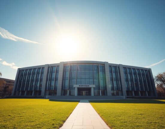 South African Reserve Bank building in Pretoria, symbolizing new crypto regulation efforts.